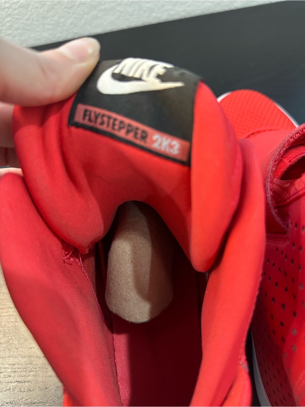 Nike Red High-Top Strap Sneakers - Picture 7 of 8